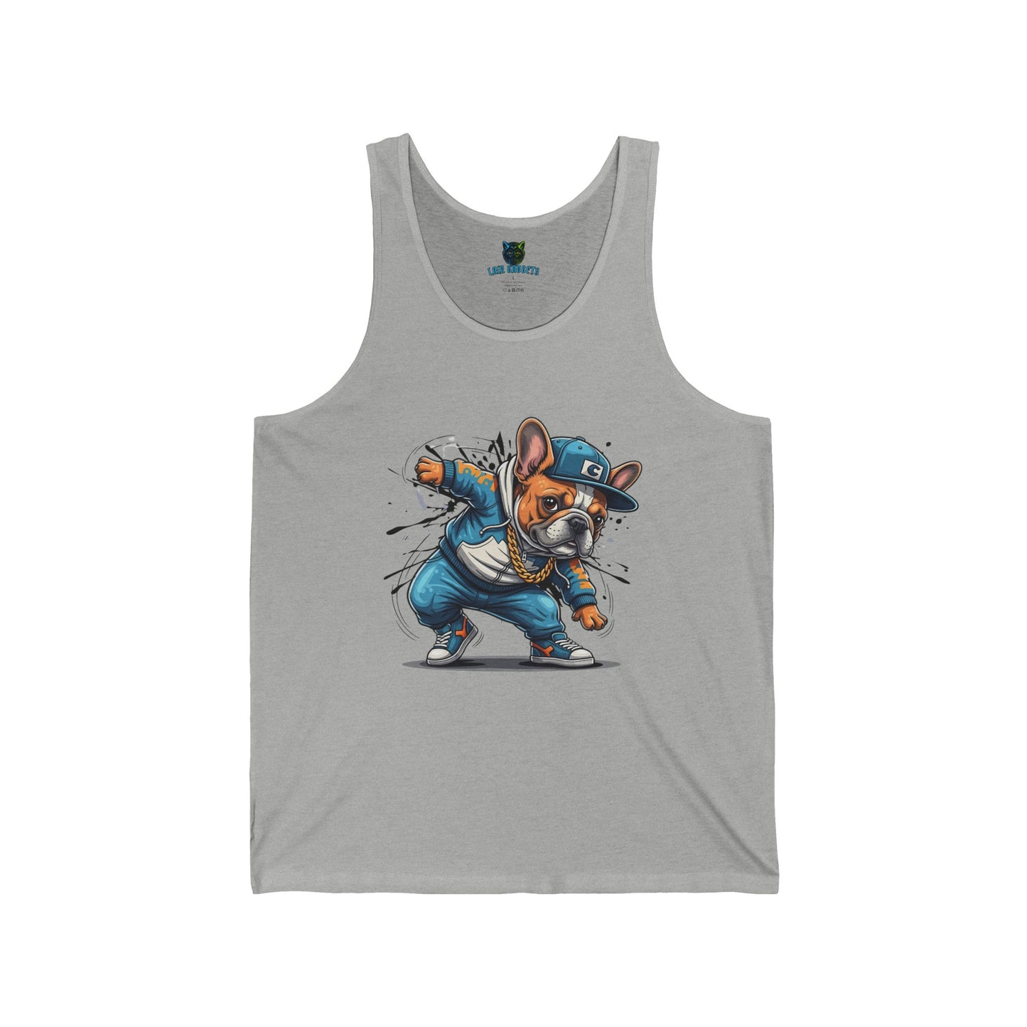 Cool Dog Breakdancer Unisex Jersey Tank, Funny Pet Lover Shirt, Hip Hop Tank Top, Casual Summer Wear, Gift for Dog Owners