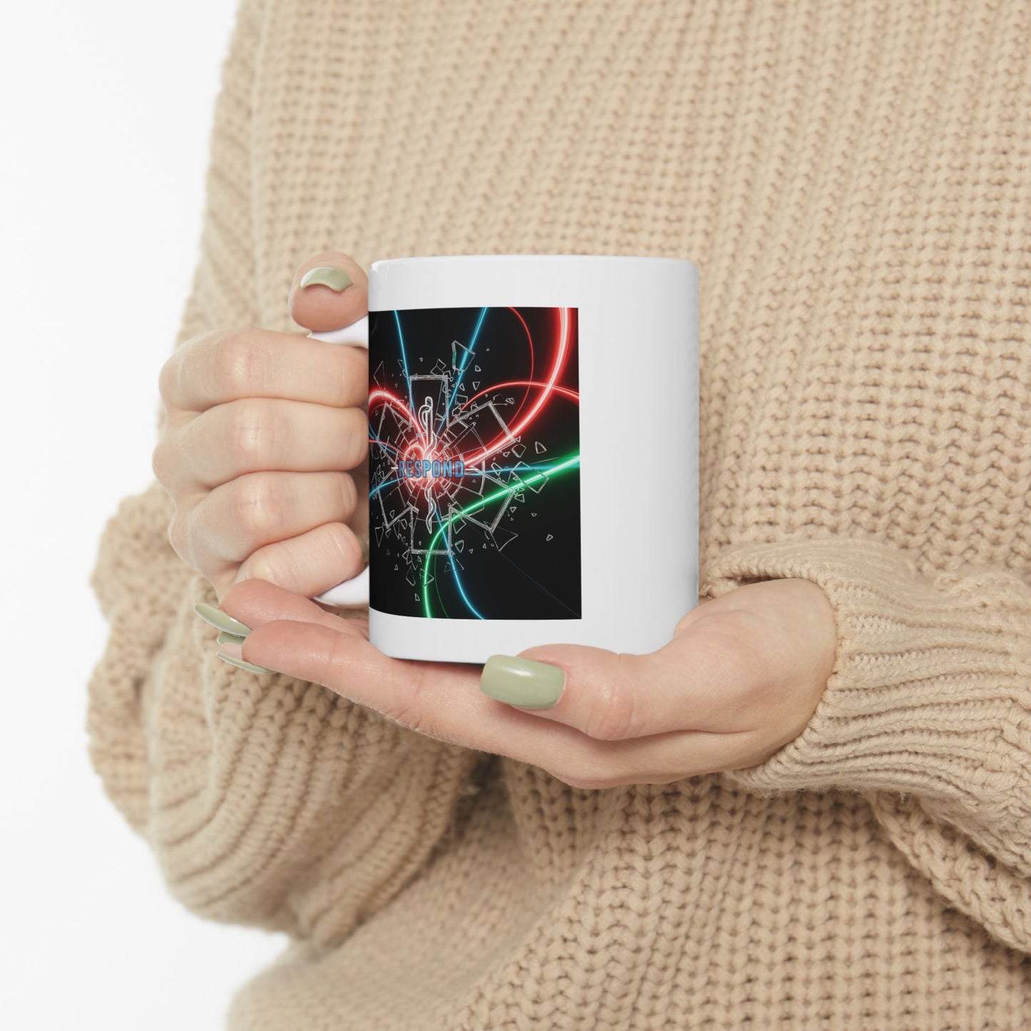 Respond Medical Mug, EMT Gift, Paramedic Mug, Emergency Services Mug, First Responder Mug, Neon Lights Mug, Star of Life Design