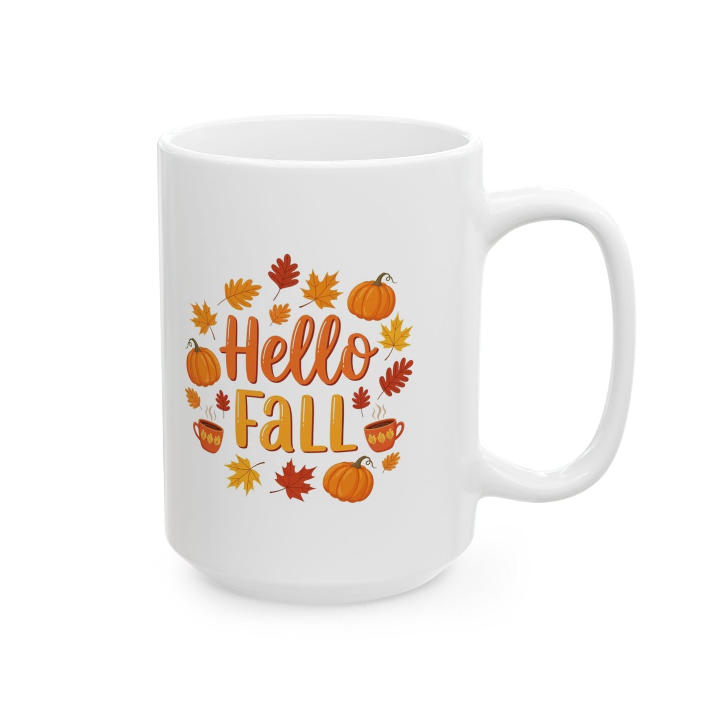 Fall-Themed Ceramic Mug, Autumn Coffee Cup, Thanksgiving Gift, Harvest Decor, Pumpkin Spice Lover's Mug