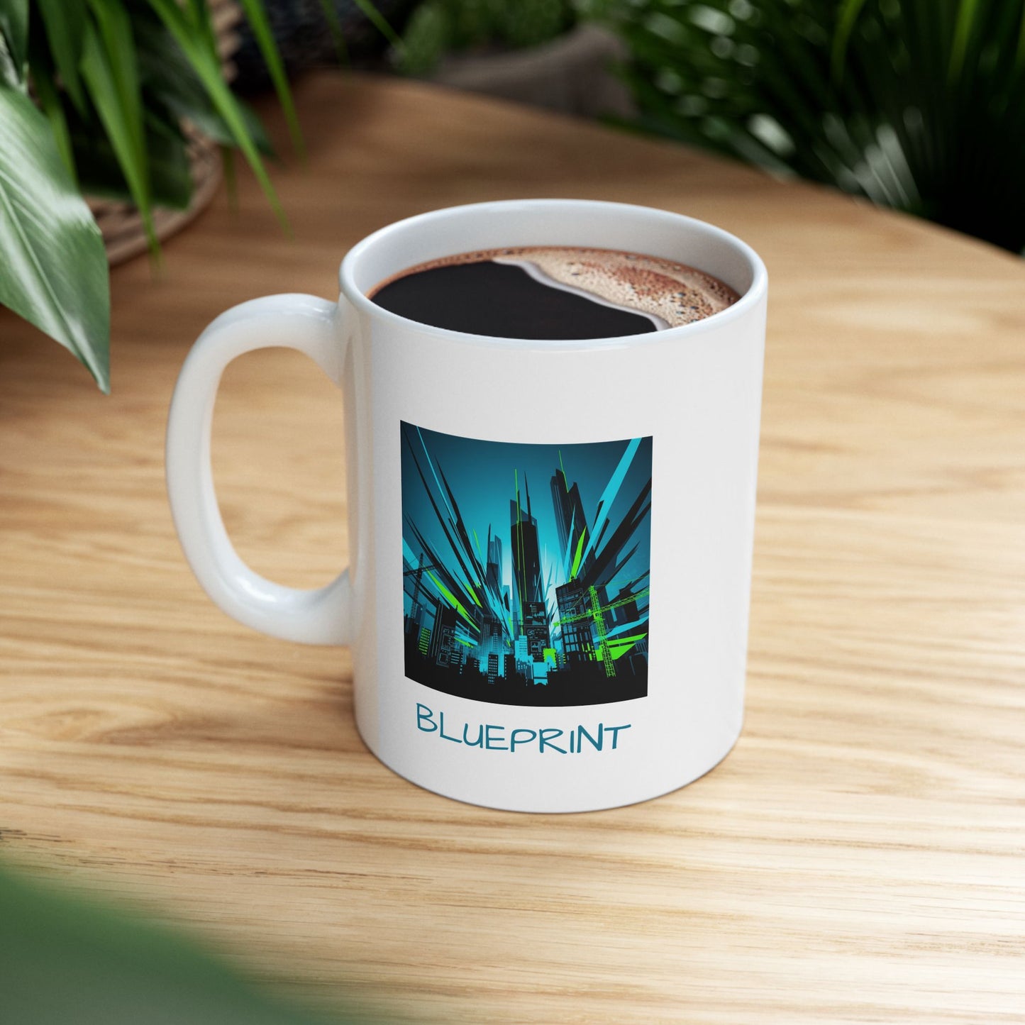 Cyberpunk Mug, Futuristic Cityscape, Neon Skyline Art, Modern Architecture Gift, Unique Coffee Cup, Urban Design Mug, Architect Gift