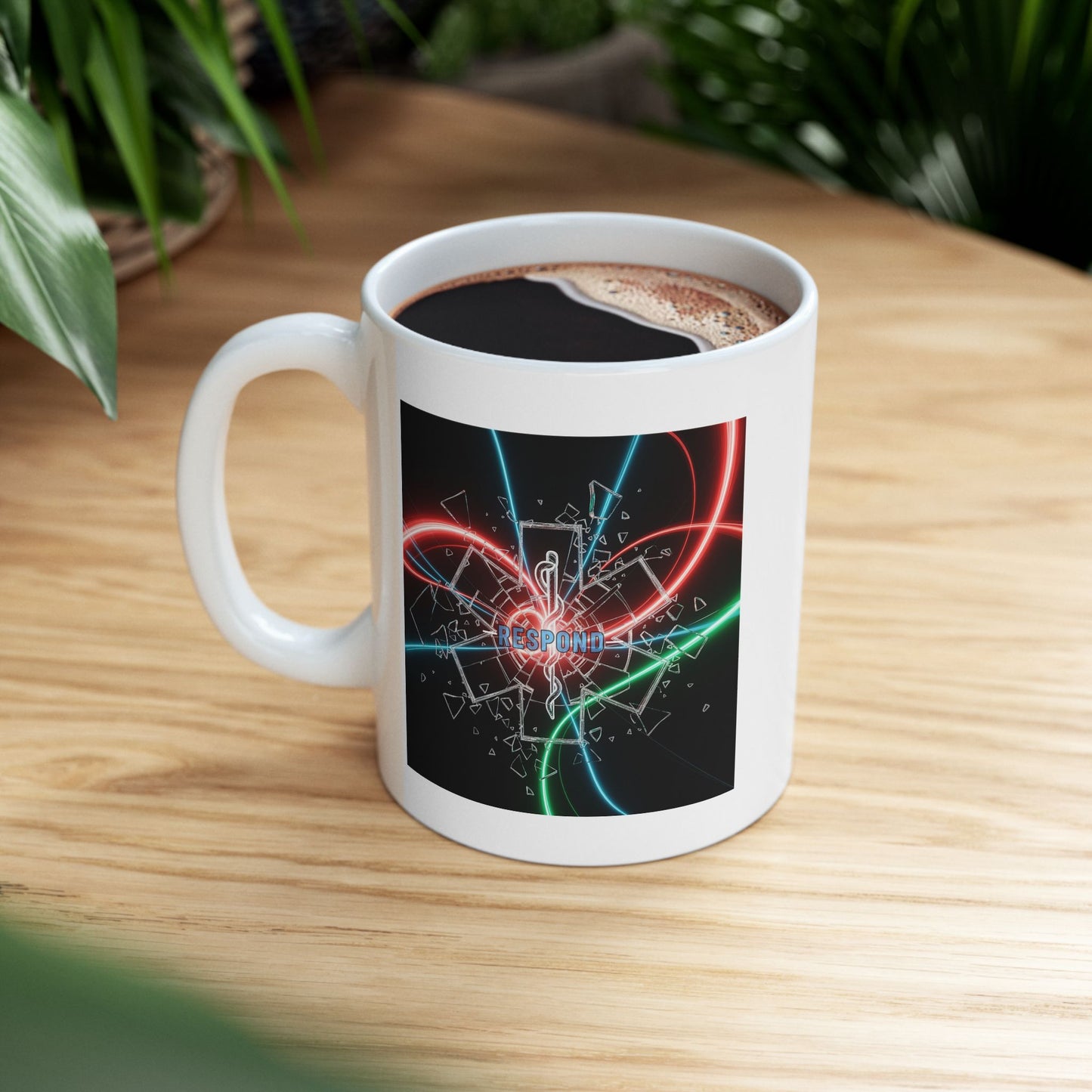 Respond Medical Mug, EMT Gift, Paramedic Mug, Emergency Services Mug, First Responder Mug, Neon Lights Mug, Star of Life Design