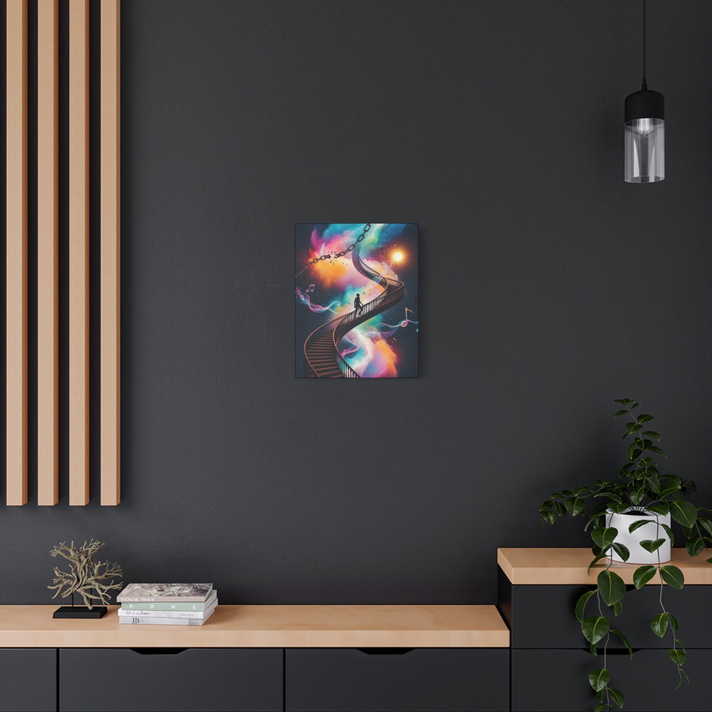 Ascent Canvas Wall Art, Motivational Stairway Canvas, Colorful Galaxy, Broken Chains, Musical Canvas, Spiritual Ascent Canvas, Gift