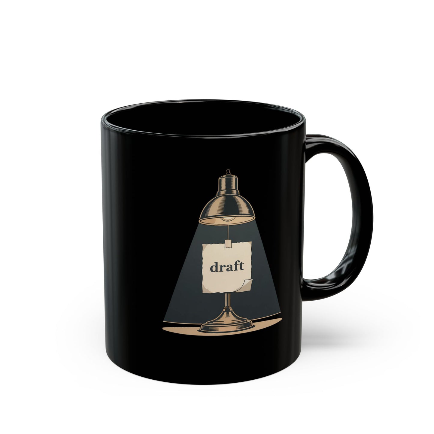 94 - Draft Lamp Black Coffee Mug — Writer’s Desk Novelty Gift (15oz) and 11oz