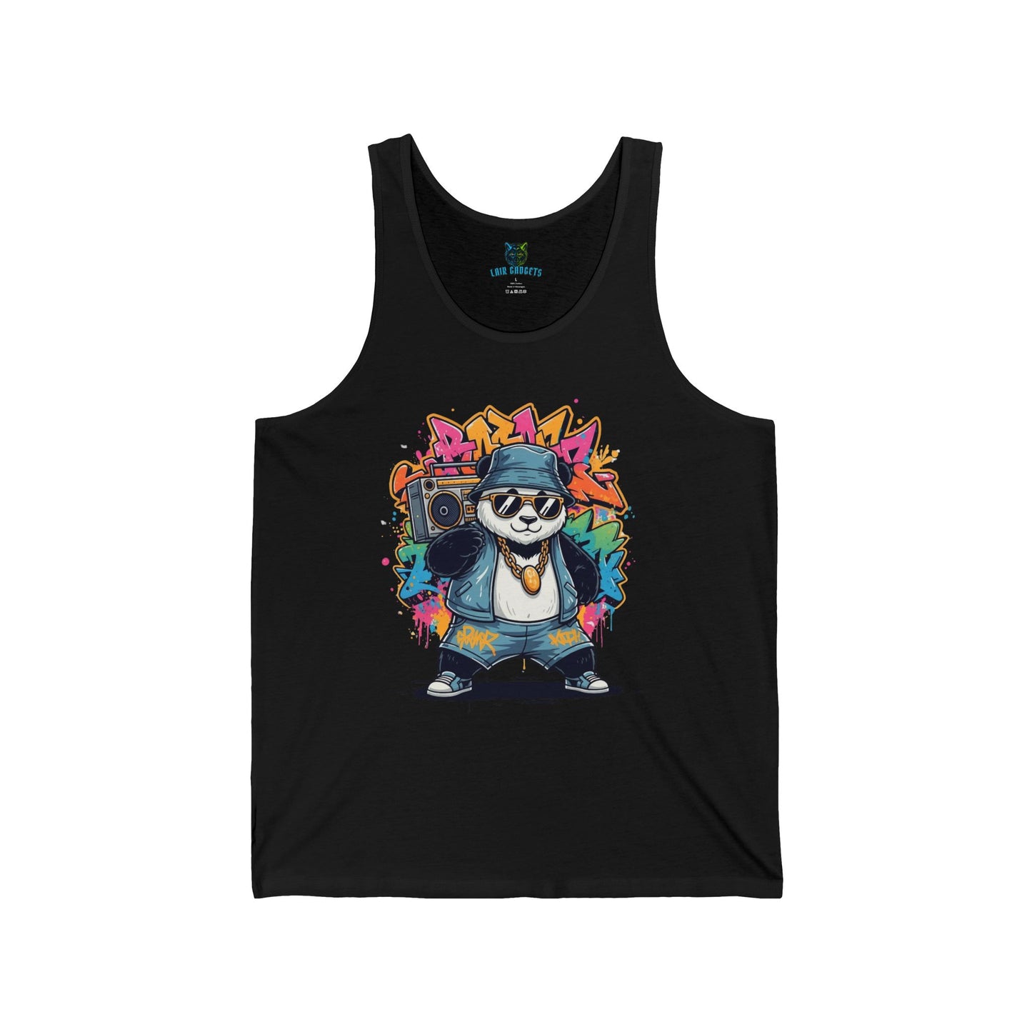 Cool Panda Graffiti Tank Top, Unisex Graphic Tank, Streetwear, Summer Outfit, Gift for Artists, Casual Wear