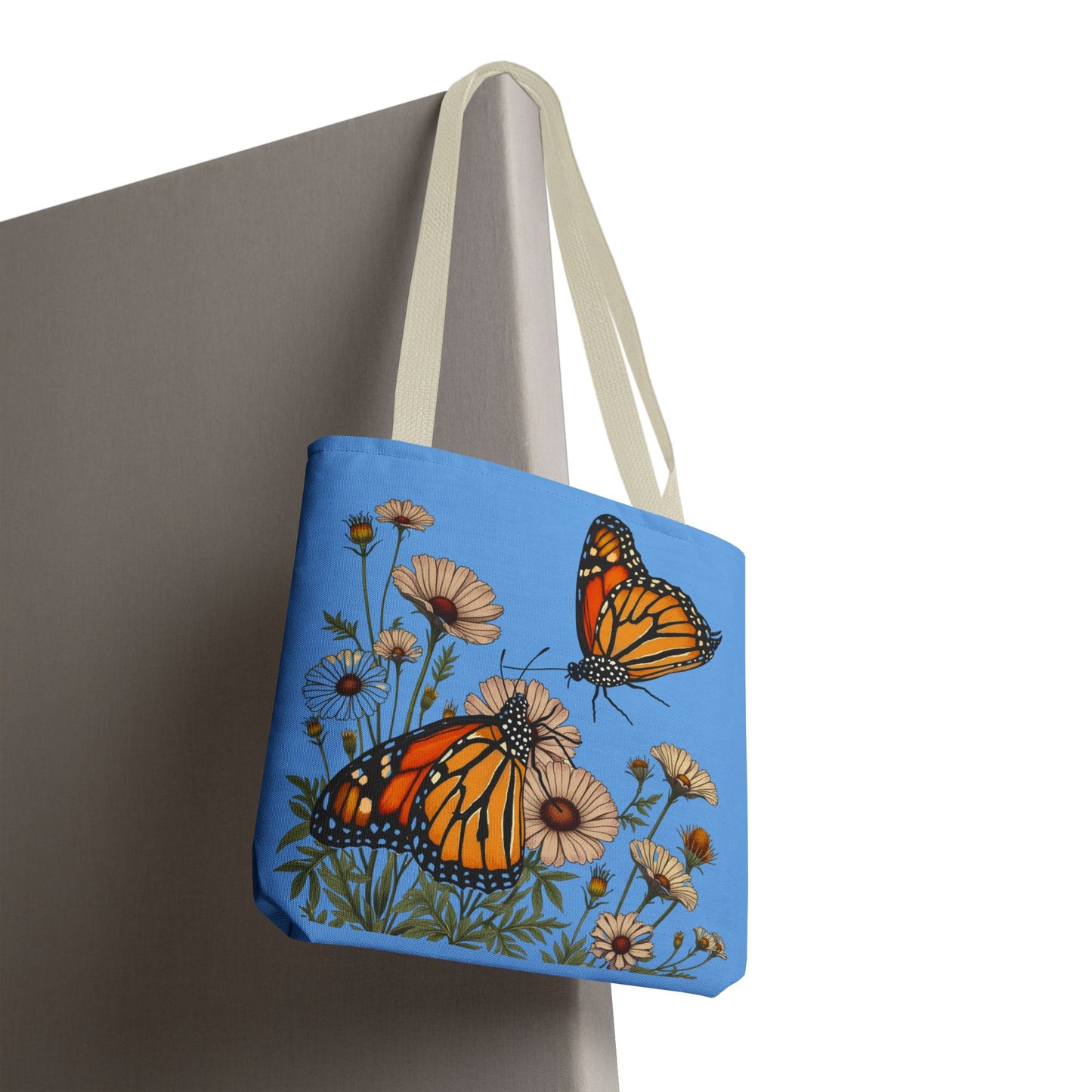 Butterfly Floral Tote Bag, Eco-Friendly Shopping Bag, Gift for Nature Lovers, Spring/Summer Fashion, Beach Bag, Reusable Grocery Bag