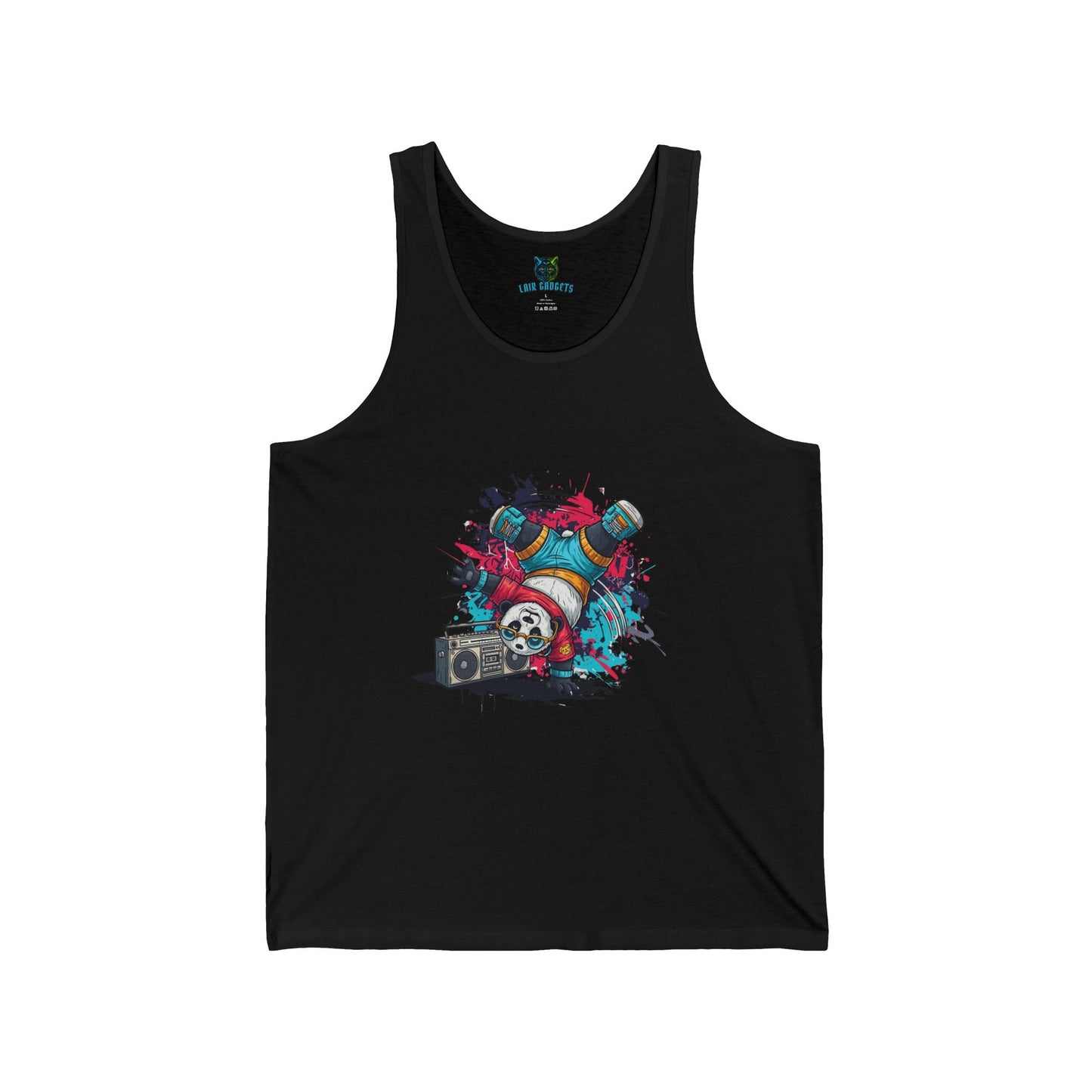 B Boy Panda Tank, Handstand, Breakdance, Boombox, Graffiti Style, Hip Hop Dancing Animal, Unique Panda Gift Idea