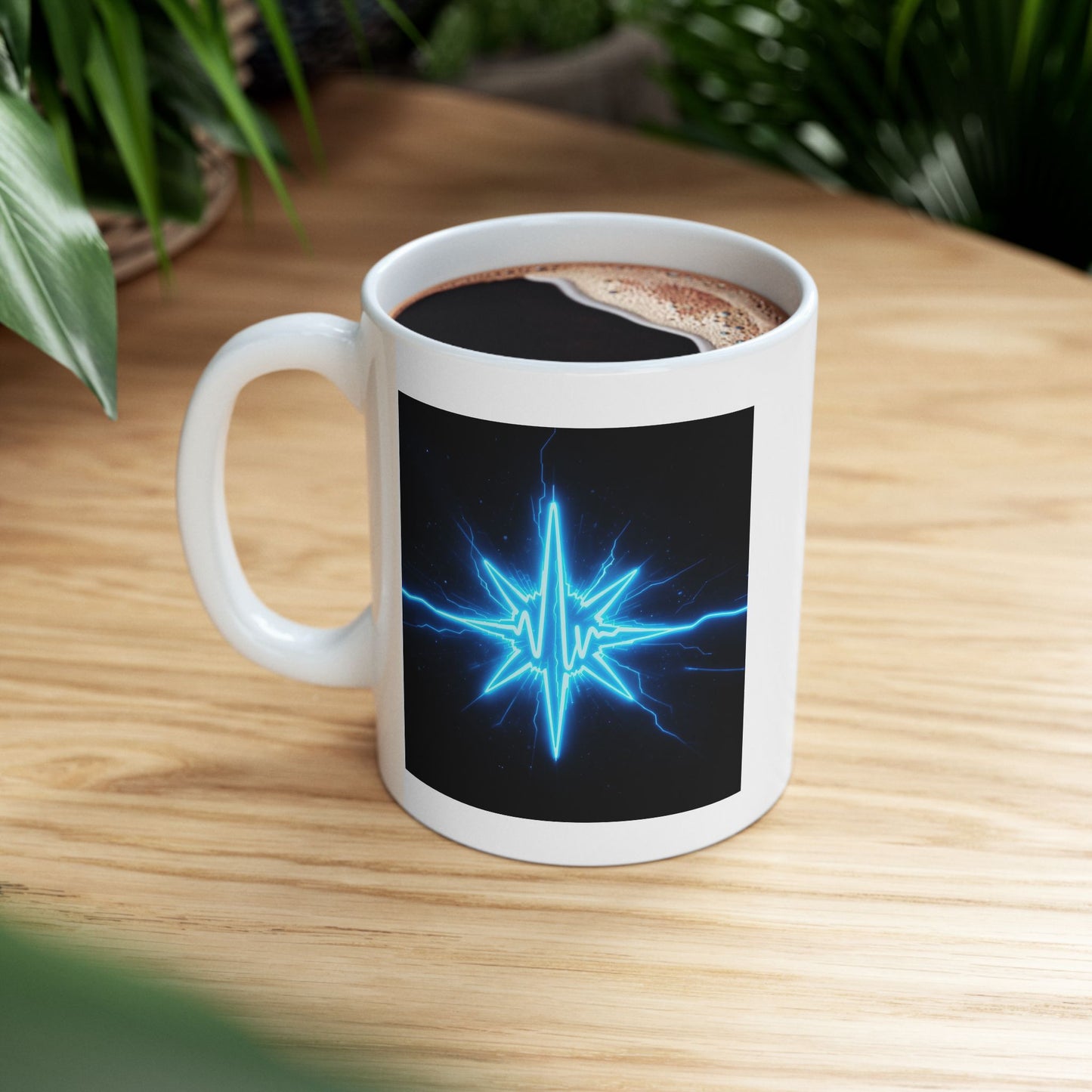 Pulse of the Brave EMT Mug – Storm Response Series – 11oz Black Ceramic Mug with Double-Sided Electric Pulse and Star of Life Design – Lair Gadgets First Responder Gift