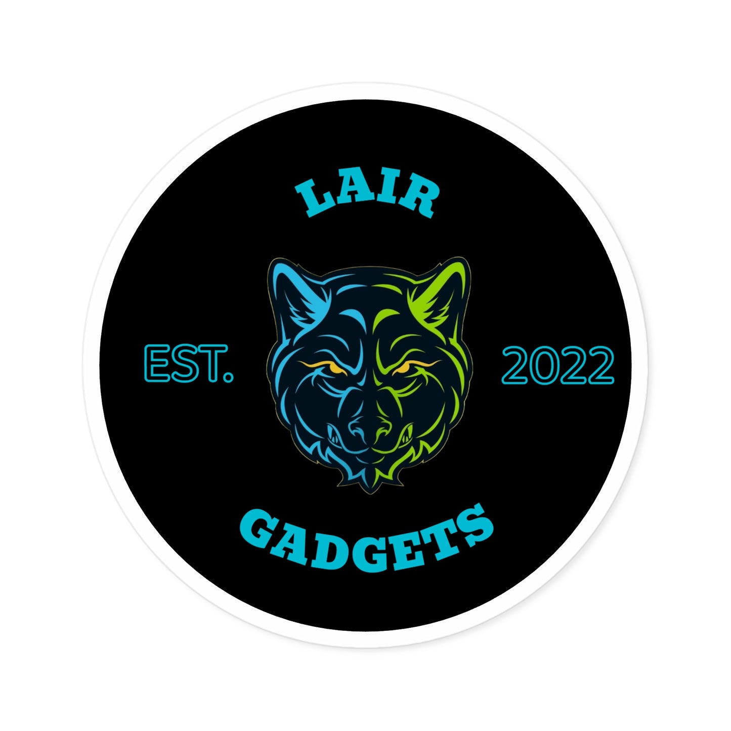 Lair Gadgets Round Stickers, Cool Tech Decals, Gift for Gamers, Laptop Stickers, Unique Home Decor, Indoor/Outdoor Decor