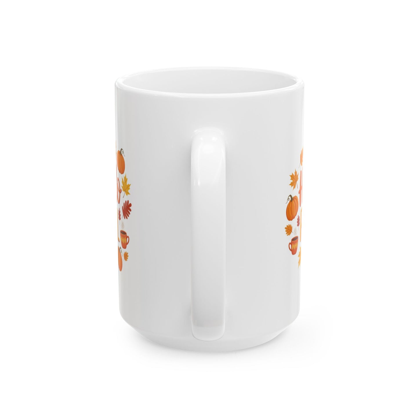 Fall-Themed Ceramic Mug, Autumn Coffee Cup, Thanksgiving Gift, Harvest Decor, Pumpkin Spice Lover's Mug