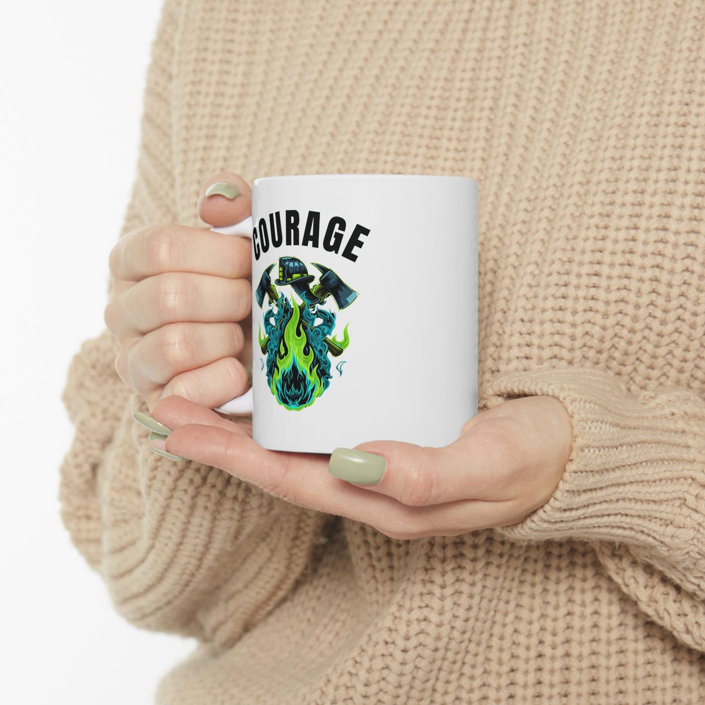 Courage Ceramic Mug, Inspirational Coffee Cup, Comforting Gift for Her, Motivational Drinkware, Encouragement Tea Mug