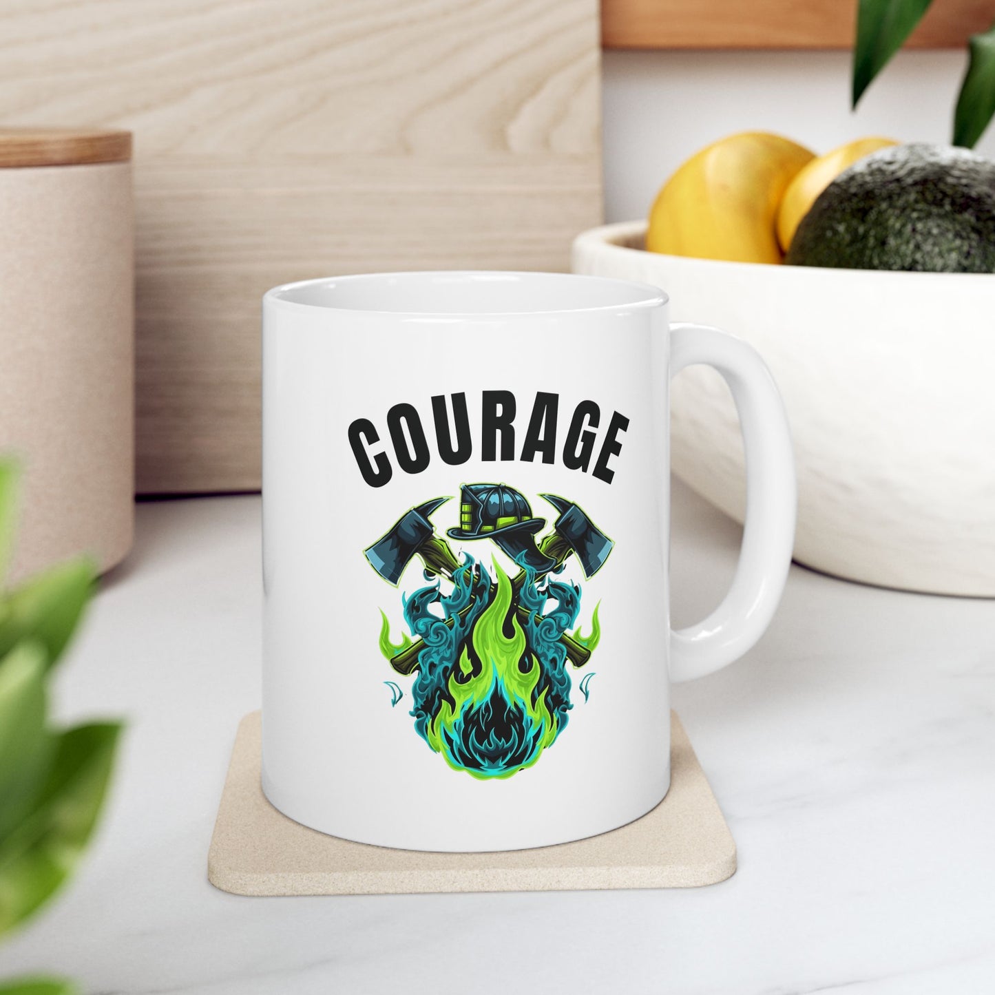 Courage Ceramic Mug, Inspirational Coffee Cup, Comforting Gift for Her, Motivational Drinkware, Encouragement Tea Mug