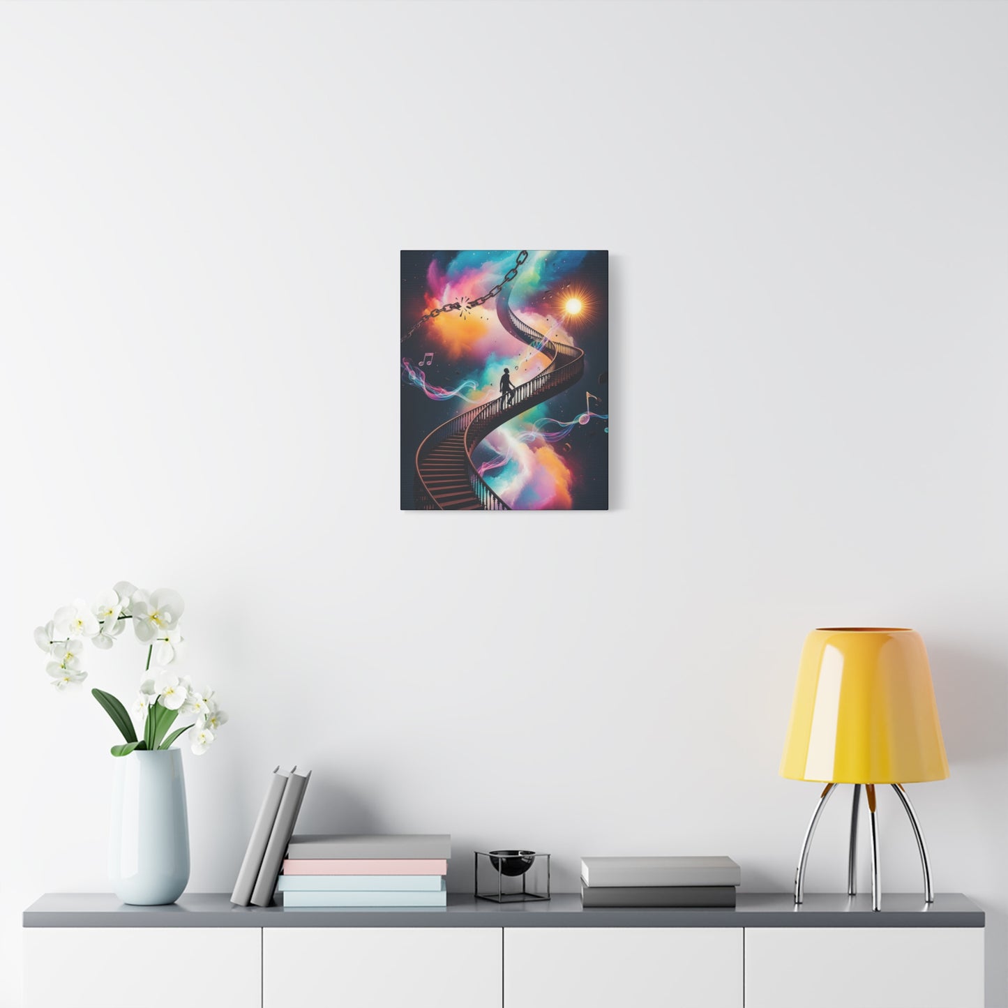 Ascent Canvas Wall Art, Motivational Stairway Canvas, Colorful Galaxy, Broken Chains, Musical Canvas, Spiritual Ascent Canvas, Gift