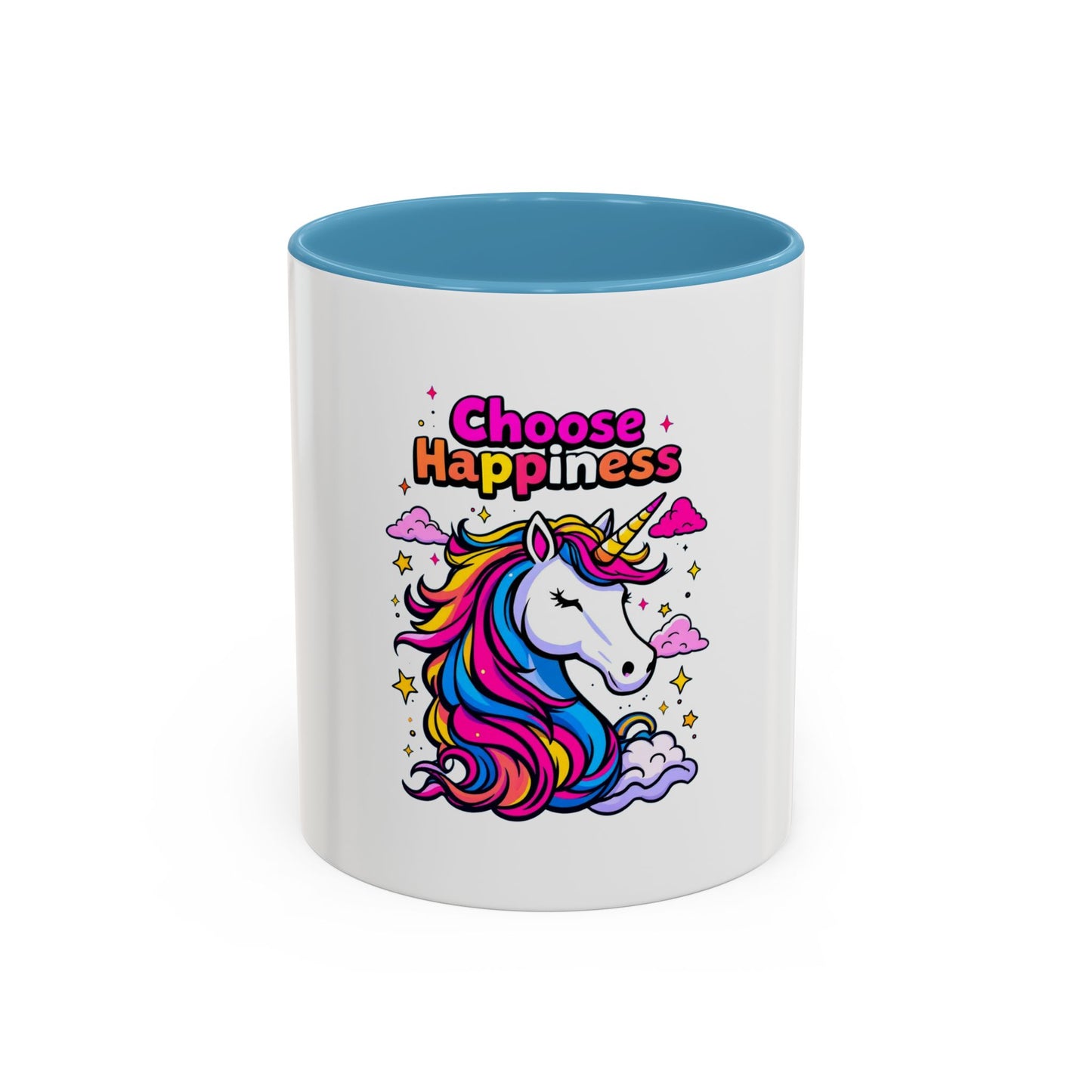 Unicorn Coffee Mug, 'Choose Happiness' Design, Glossy Finish for Morning Motivation