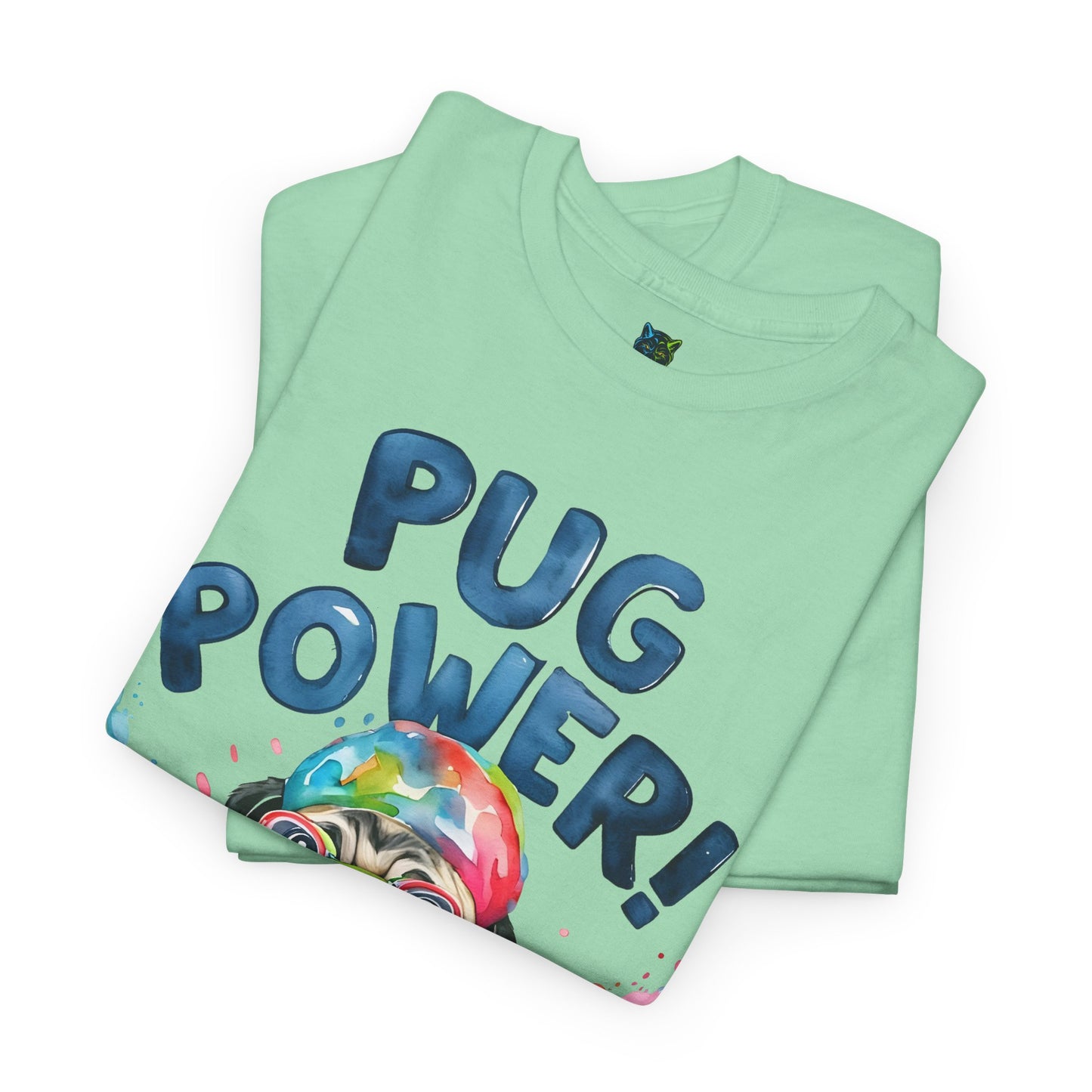 Pug Power Unisex Heavy Cotton Tee – Fun & Playful Dog Shirt