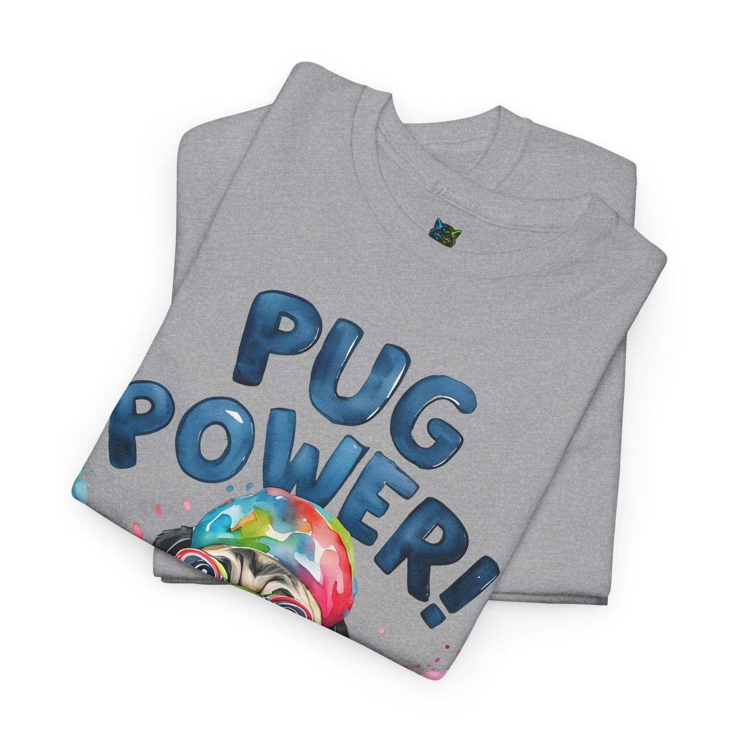 Pug Power Unisex Heavy Cotton Tee – Fun & Playful Dog Shirt