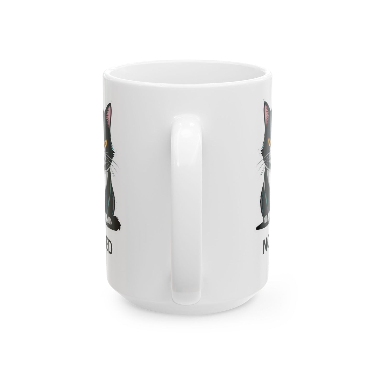 Funny Office Cat Coffee Mug – Minimalist Work Desk Mug for Office & Home – “Noted” Design