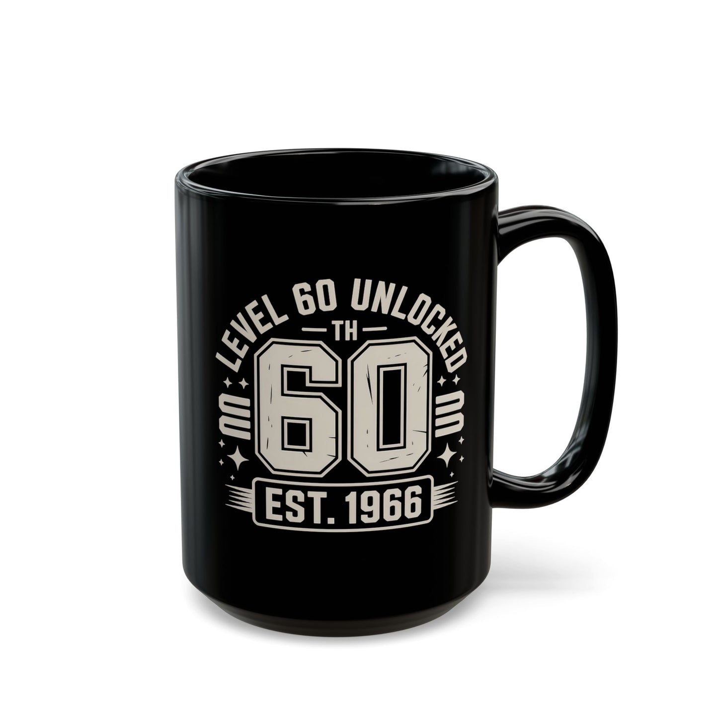 Level 60 Unlocked Black Mug (15oz)