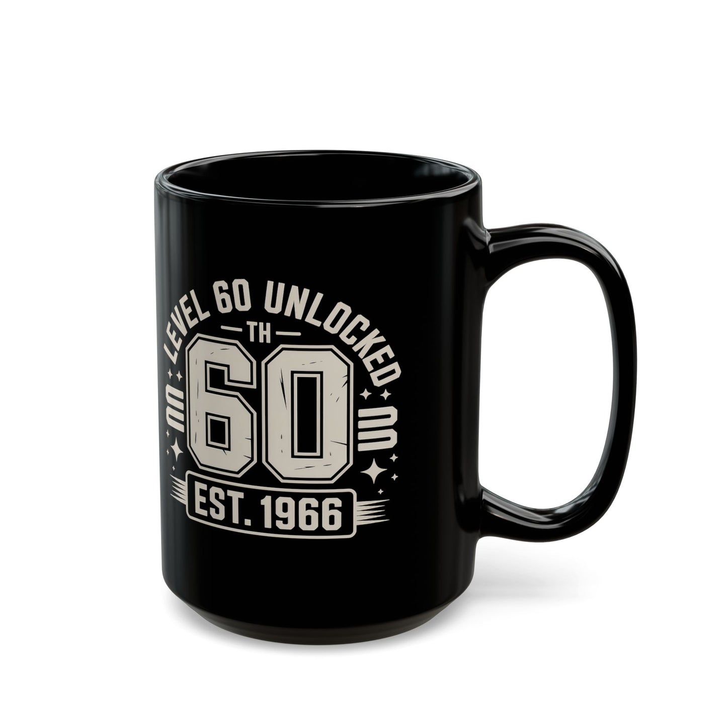 Level 60 Unlocked Black Mug (15oz)