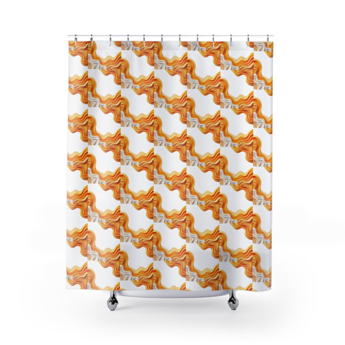 Orange Cream Shower Curtain - Vibrant Floral Print for Brightening Up Any Bathroom