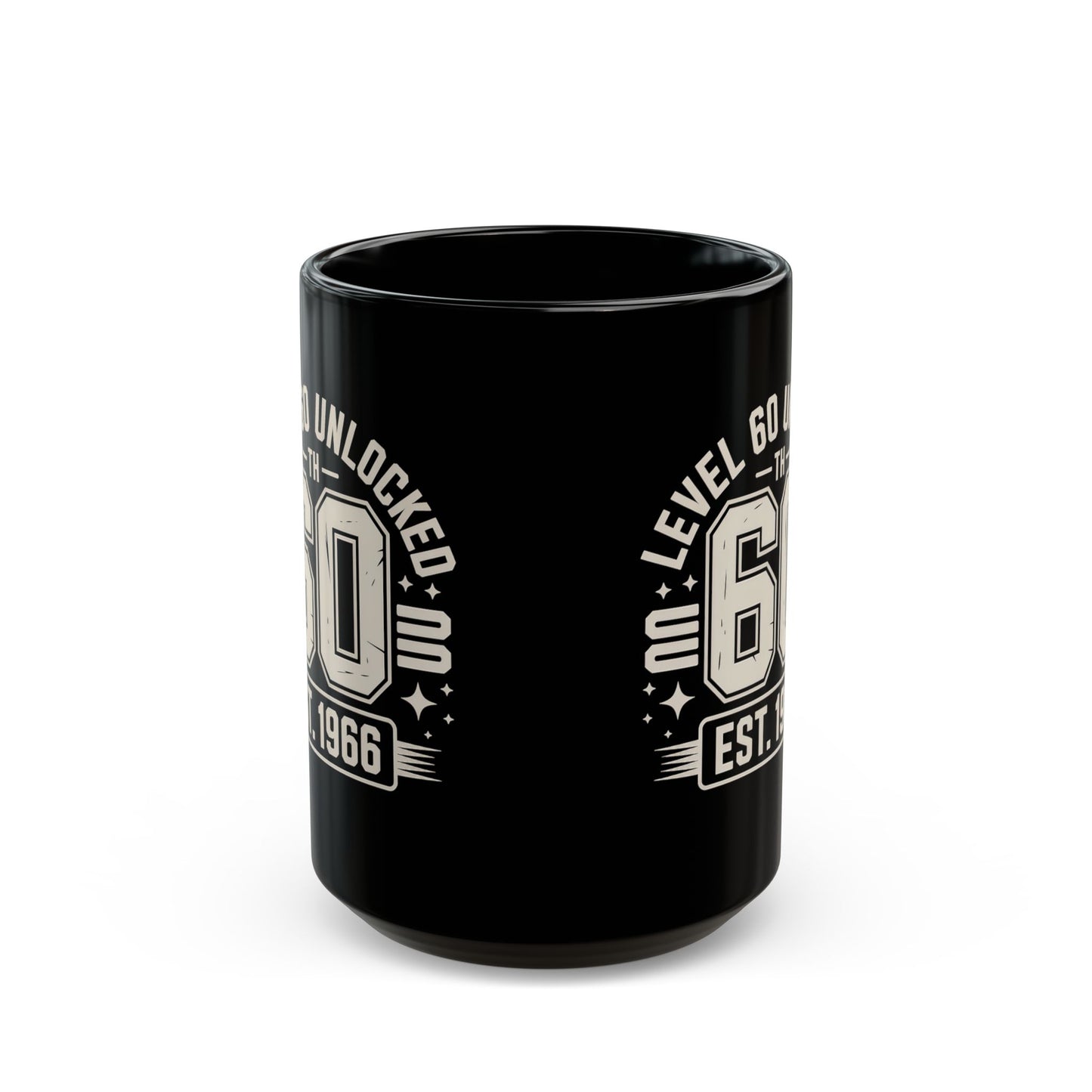 Level 60 Unlocked Black Mug (15oz)