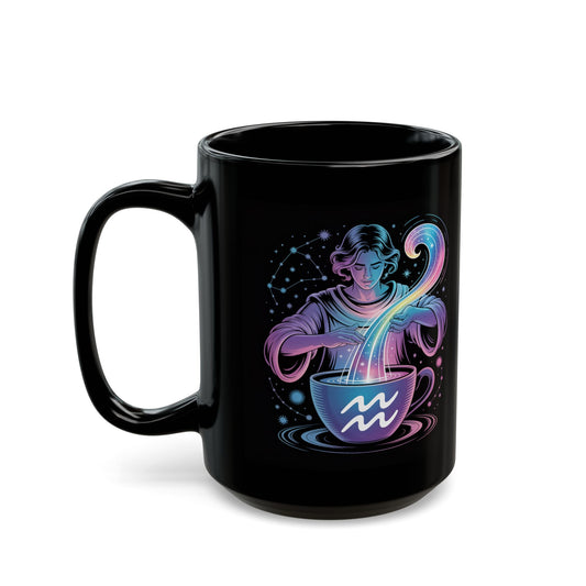 Aquarius Magical Black Mug - Mystic Design for Wake-up Vibes, Perfect Gift for Astrology Lovers, Coffee & Tea Enthusiasts, Cosmic Home Decor, [...]