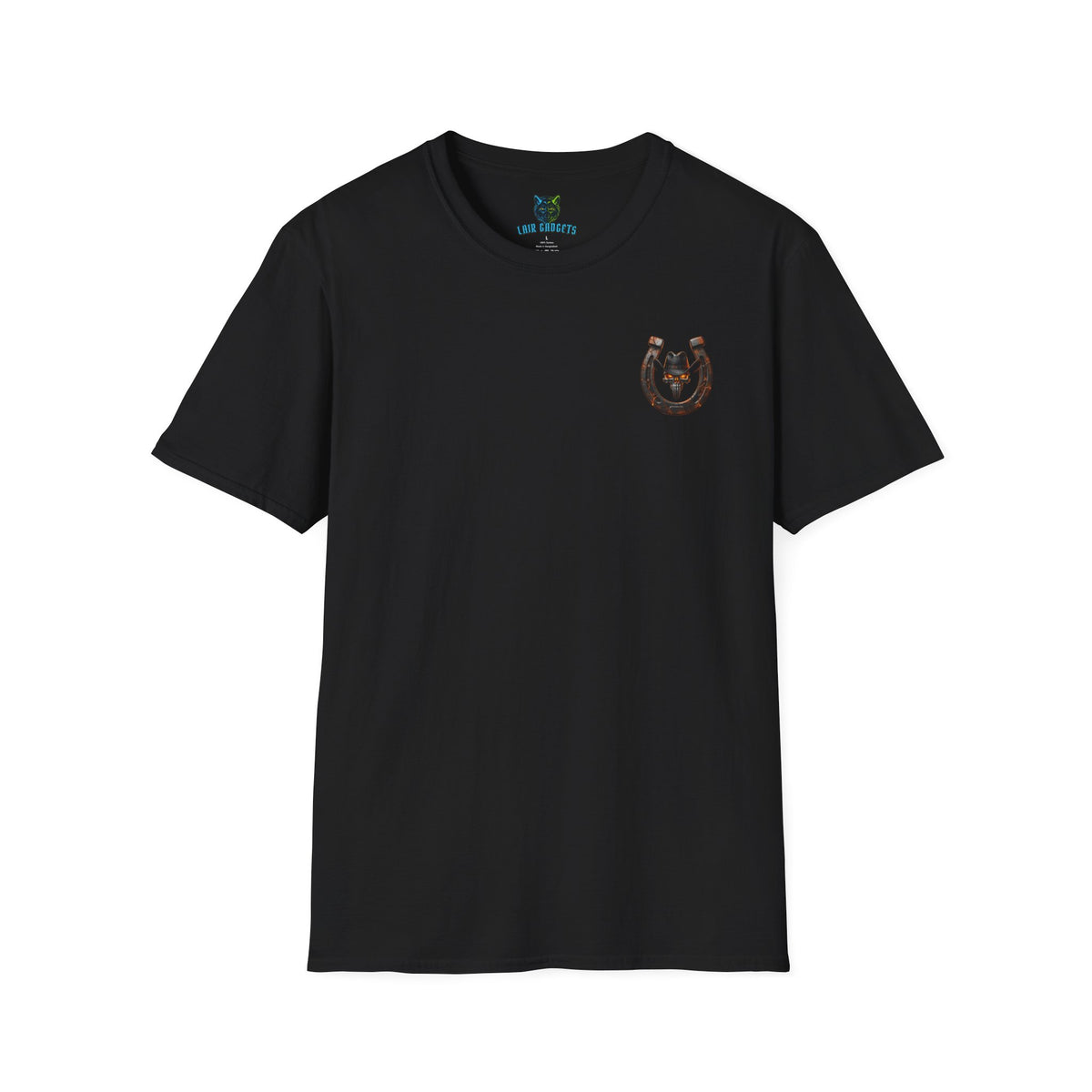 Cowboy Skull T-Shirt – Flaming Western Skull Back Print Graphic Tee