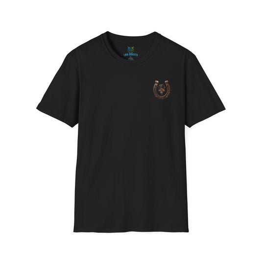 Cowboy Skull T-Shirt – Flaming Western Skull Back Print Graphic Tee