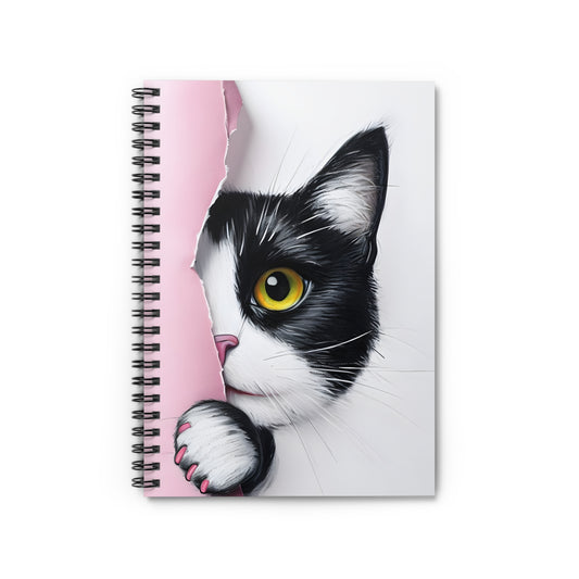 Cute Cat Spiral Notebook - Ruled Line with Whimsical Design