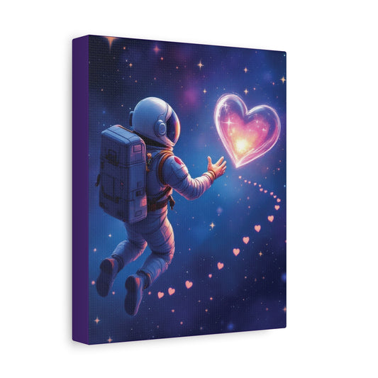 Cosmic Love Wall Art Print, Charming Astronaut Design for Dreamy Home Decor