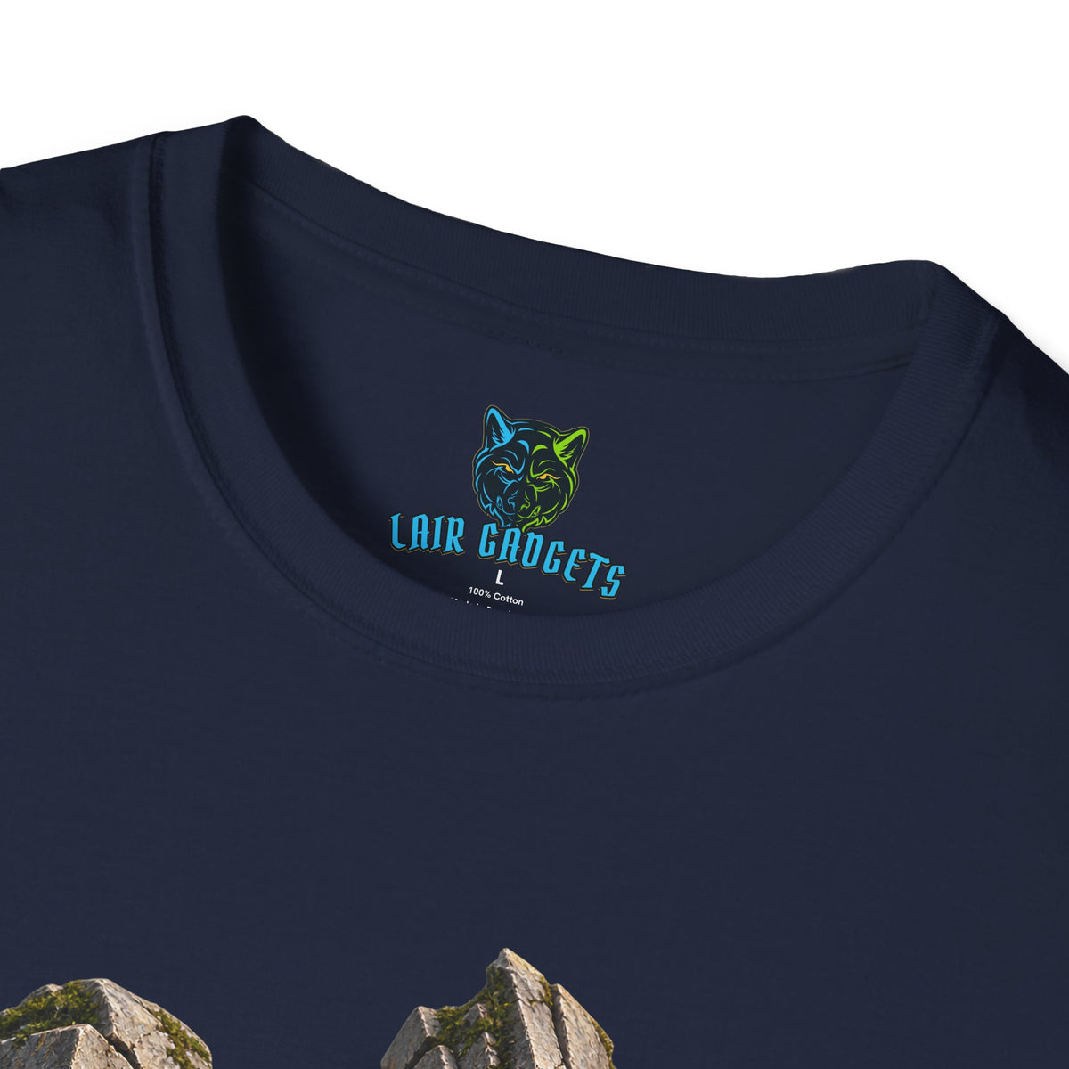 Stone giant holding a flower graphic tee, alternate view