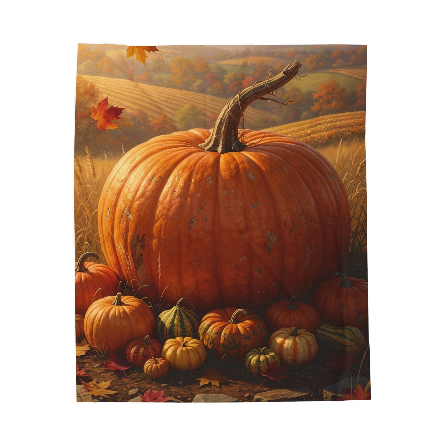 Great Pumpkin Harvest Velveteen Plush Blanket