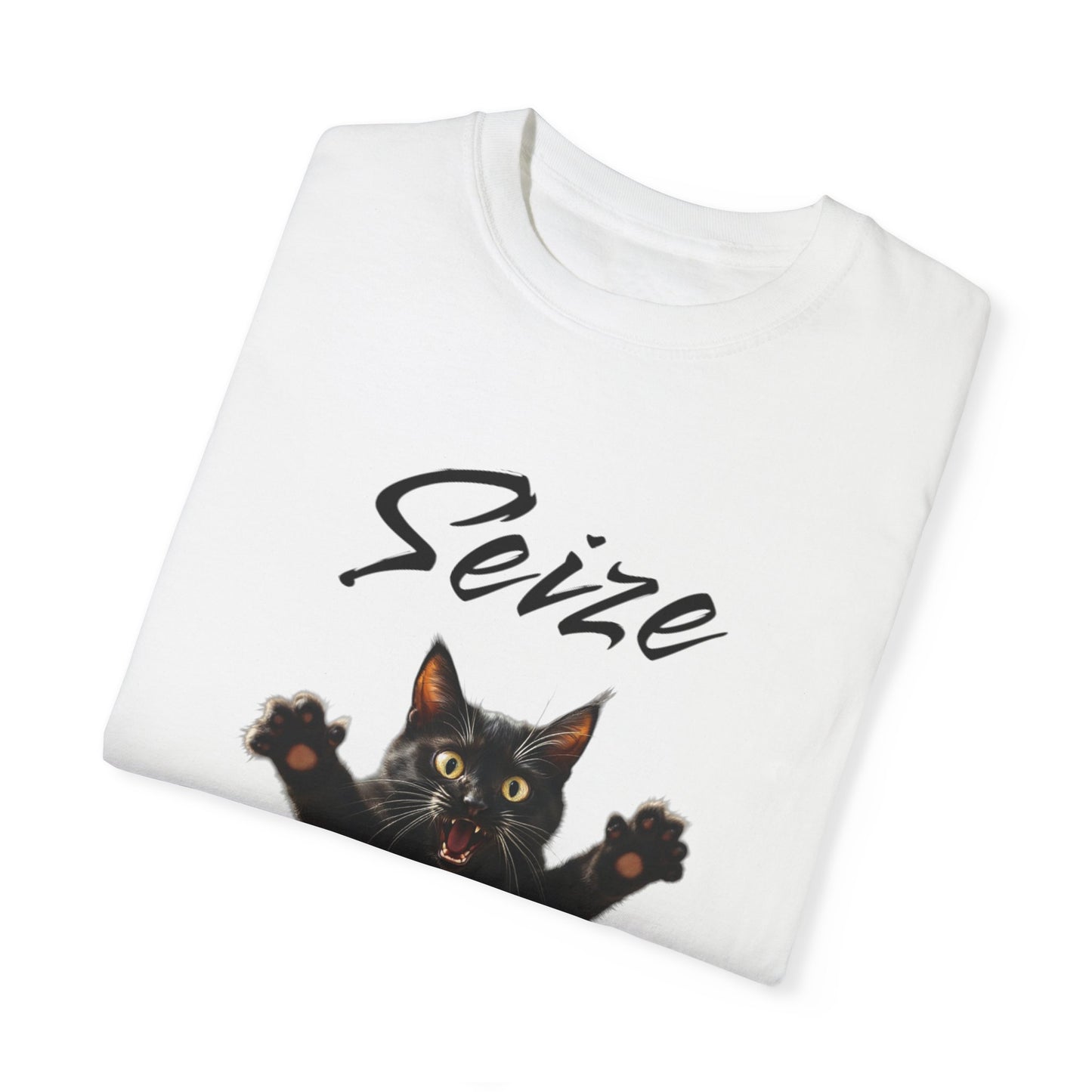 Cat Lover's 'Seize the Day' Garment-Dyed T-Shirt