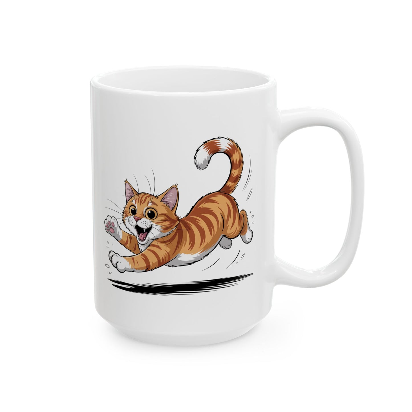 Orange Cat Chaos Ceramic Mug, (15oz)