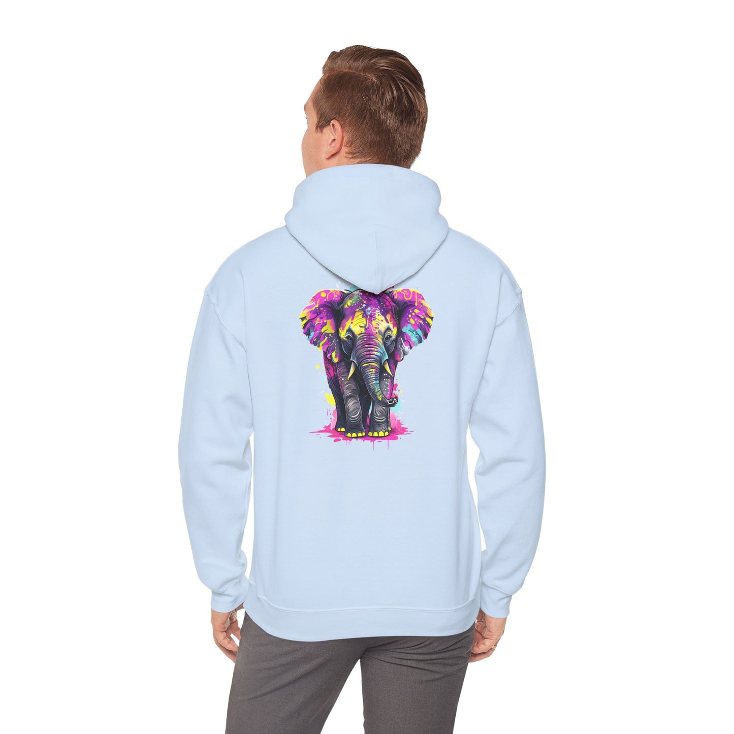 Colorful Elephant Art Hoodie for Men & Women, Cozy Heavy Blend Sweatshirt