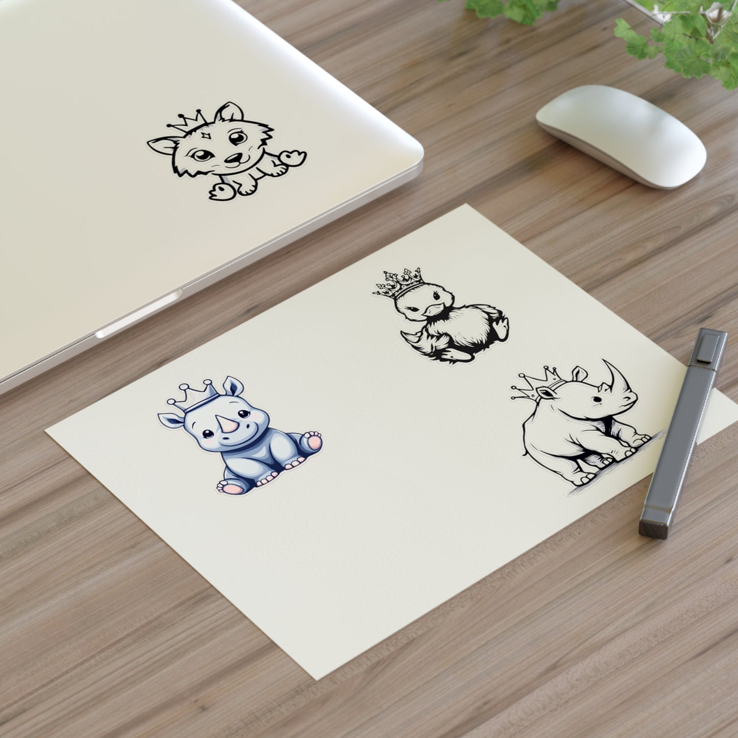 Cute Crowned Animal Sticker Sheets - Fun Decor for Kids & Animal Lovers