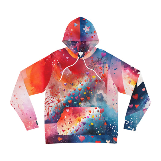 Colorful Hearts and Stars Fashion Hoodie - Perfect Gift for Loved Ones