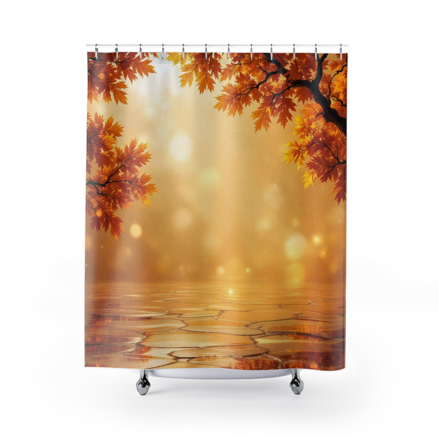 Autumn Elegance Shower Curtain - Vibrant Fall Leaves for Seasonal Bathroom Makeovers