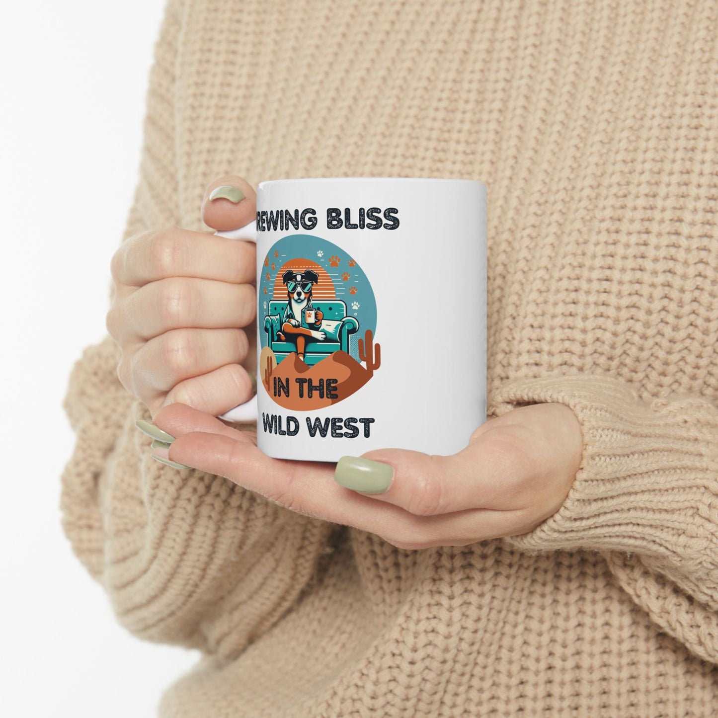 Mug - Cartoon Dog Brewing Bliss in the Wild West