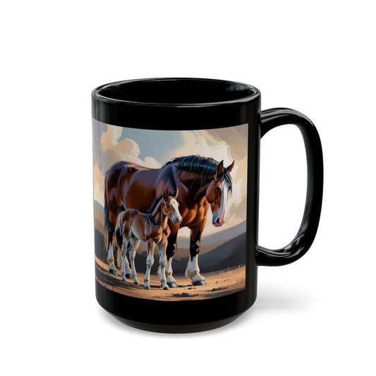 Motherly Clyde Black Mug (15oz)