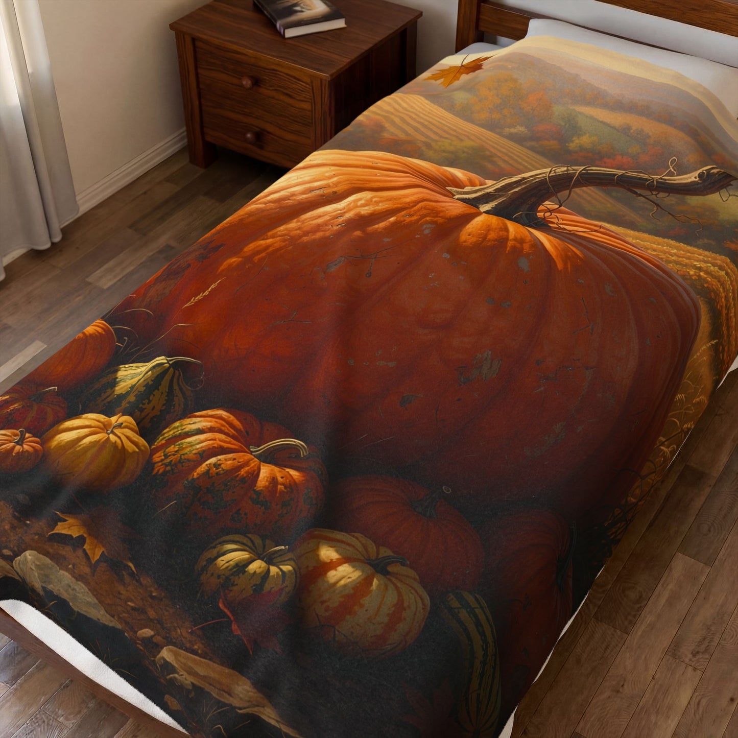 Great Pumpkin Harvest Velveteen Plush Blanket