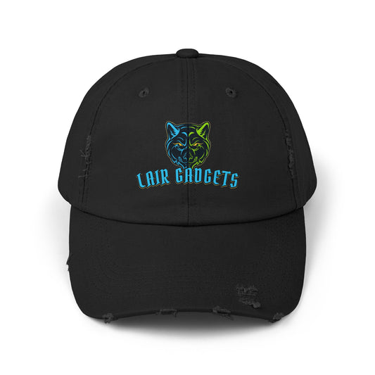 Lair Gadgets Vibrant Distressed Cap with Wolf Design | Unisex Cap for Outdoor Adventures, Casual Style, Gift for Animal Lovers, Summer Accessory