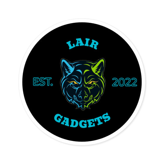 Lair Gadgets Round Stickers, Cool Tech Decals, Gift for Gamers, Laptop Stickers, Unique Home Decor, Indoor/Outdoor Decor