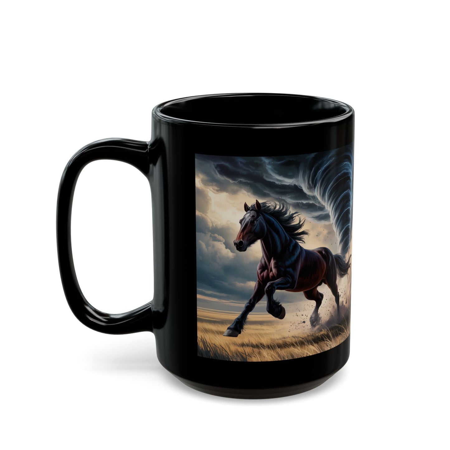Tornado Horse Black Mug (11oz, 15oz)