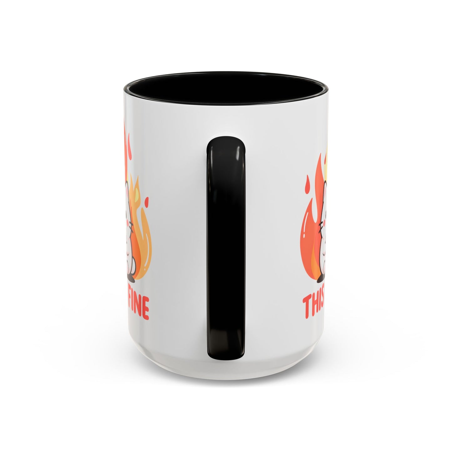 Cute Cat This Is Fine Coffee Mug - Accent Design  15oz