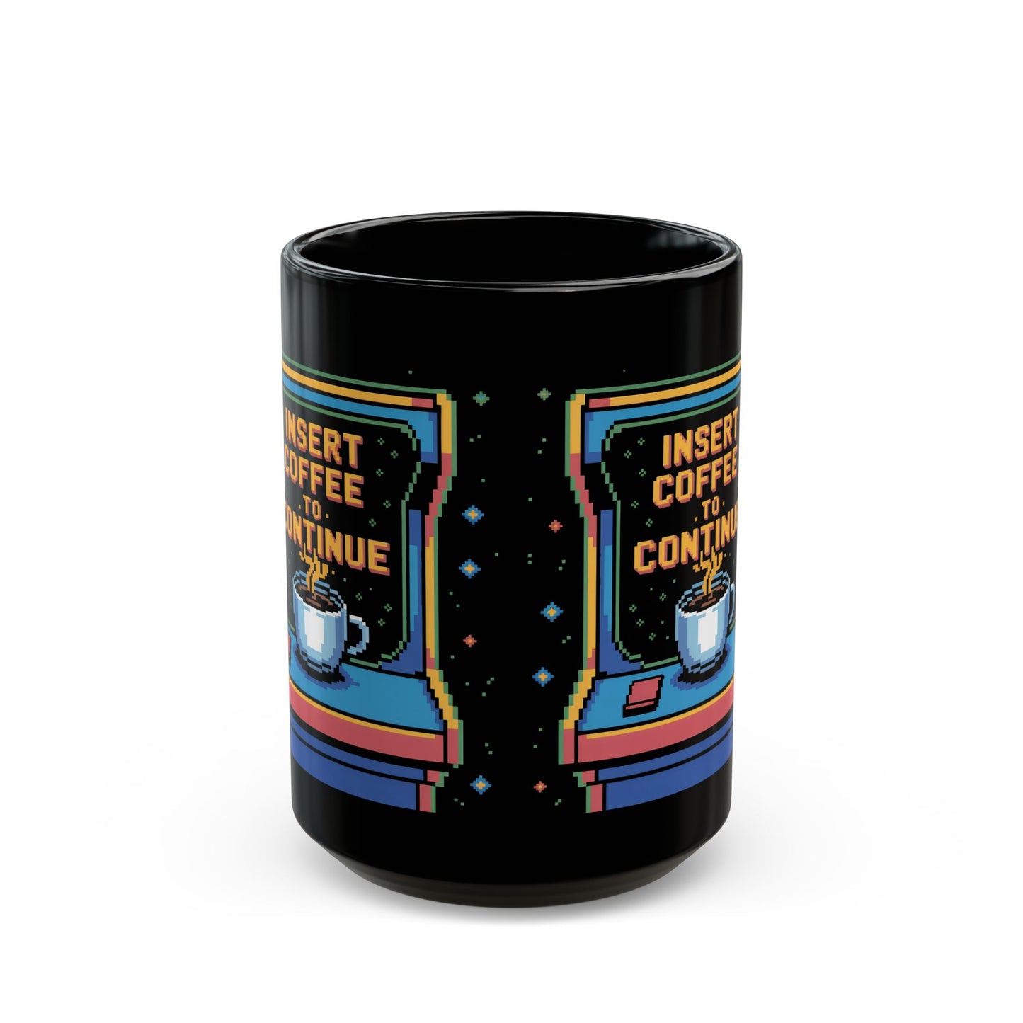 Retro Gamer Coffee Mug, Fun Ceramic Cup for Gamers, Video Game Lover Gift, Retro Arcade Decor, Insert Coffee to Continue