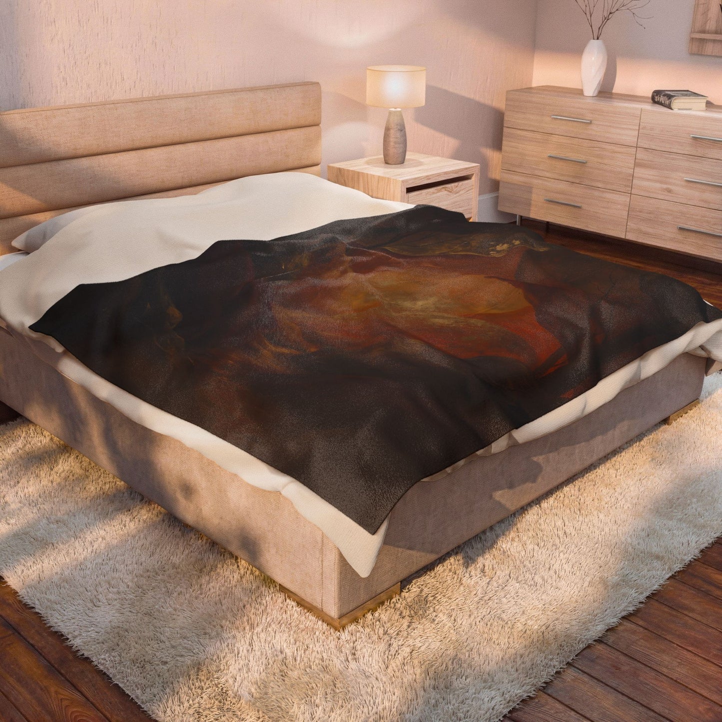 Fall Abstract Cave Velveteen Plush Blanket