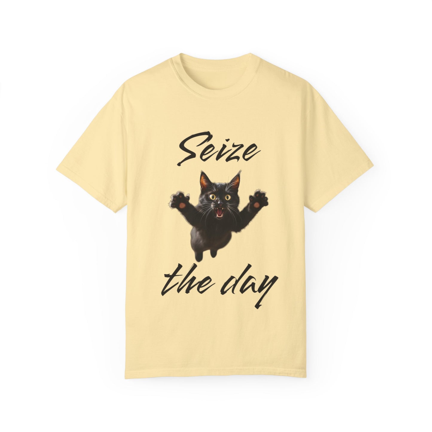 Cat Lover's 'Seize the Day' Garment-Dyed T-Shirt