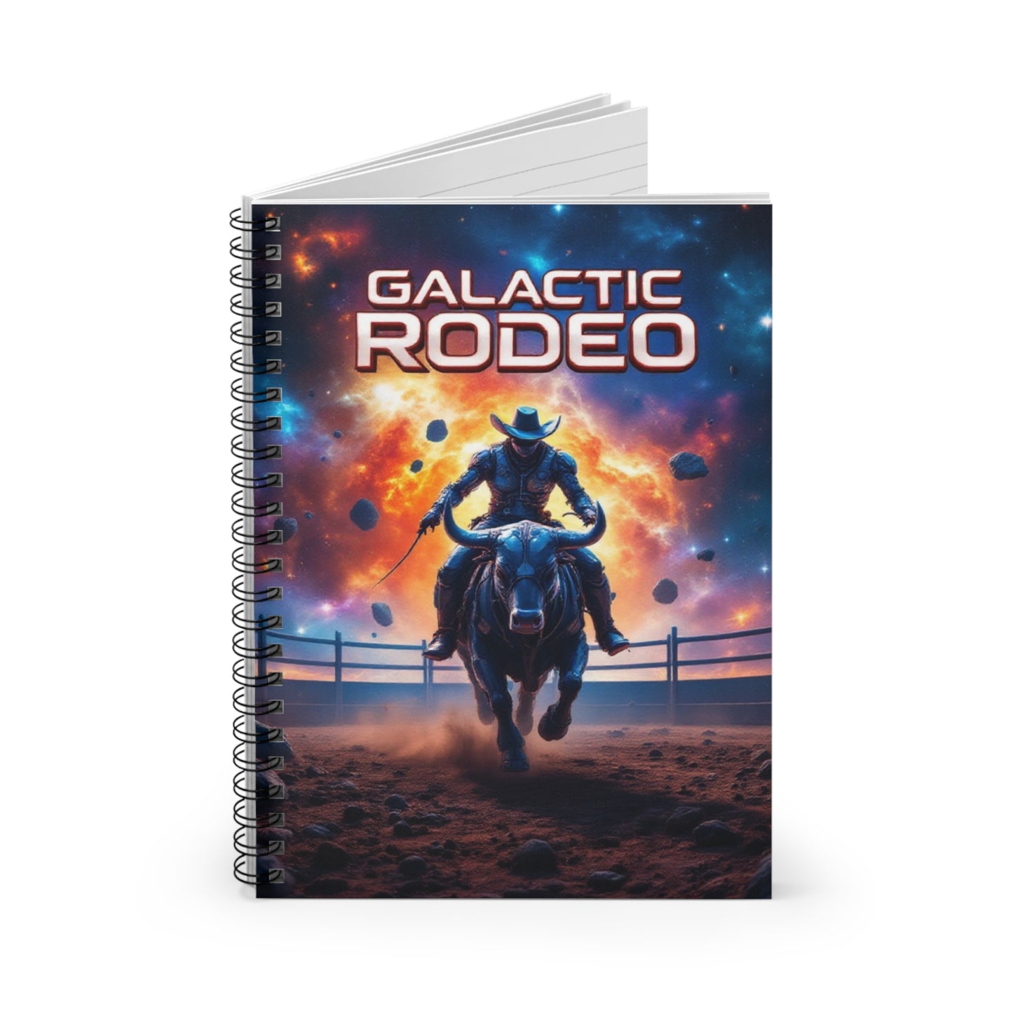 Galactic Rodeo Spiral Notebook, Vibrant Ruled Journal for Creative Cowboys - An Ideal Gift for Artists and Trailblazers