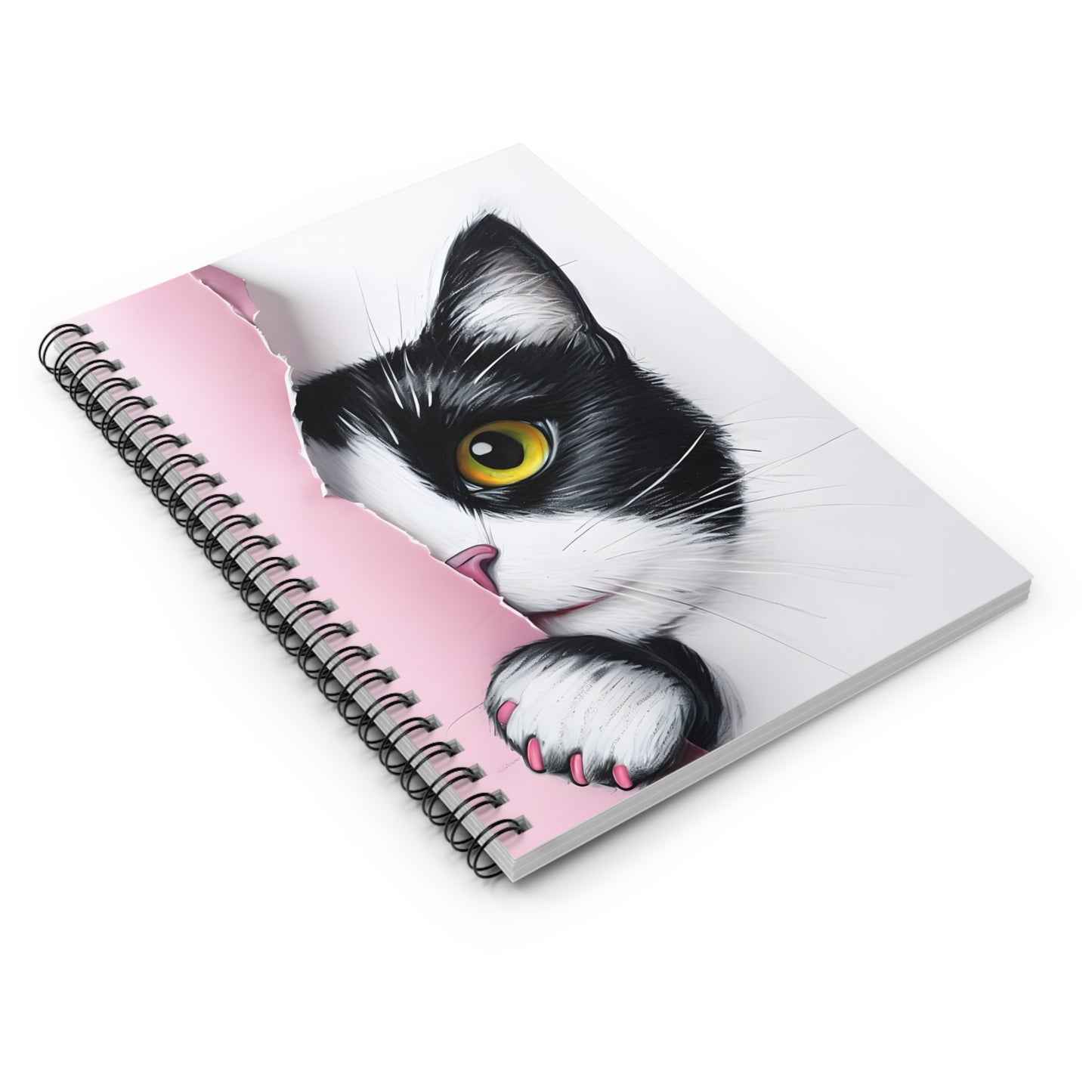 Cute Cat Spiral Notebook - Ruled Line with Whimsical Design