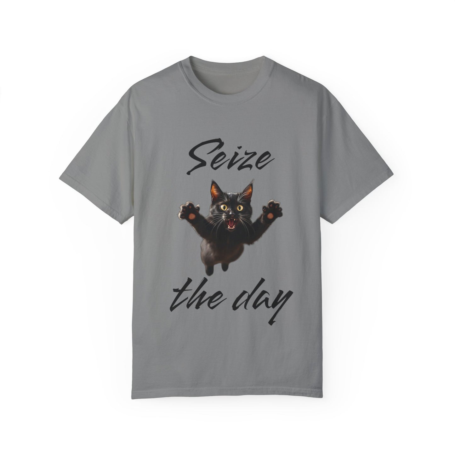 Cat Lover's 'Seize the Day' Garment-Dyed T-Shirt